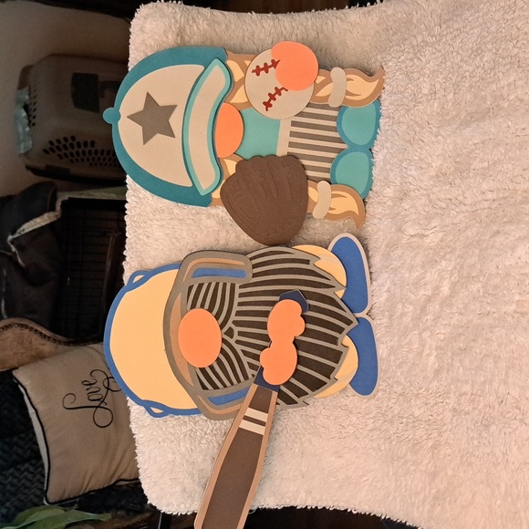 Handcrafted Baseball Gnome Set - Picture 1 of 3